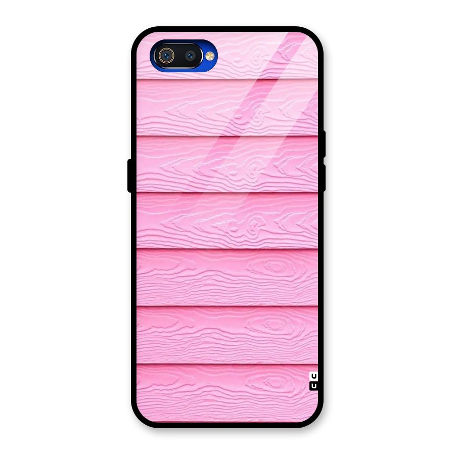 Pink Wood Glass Back Case for Realme C2