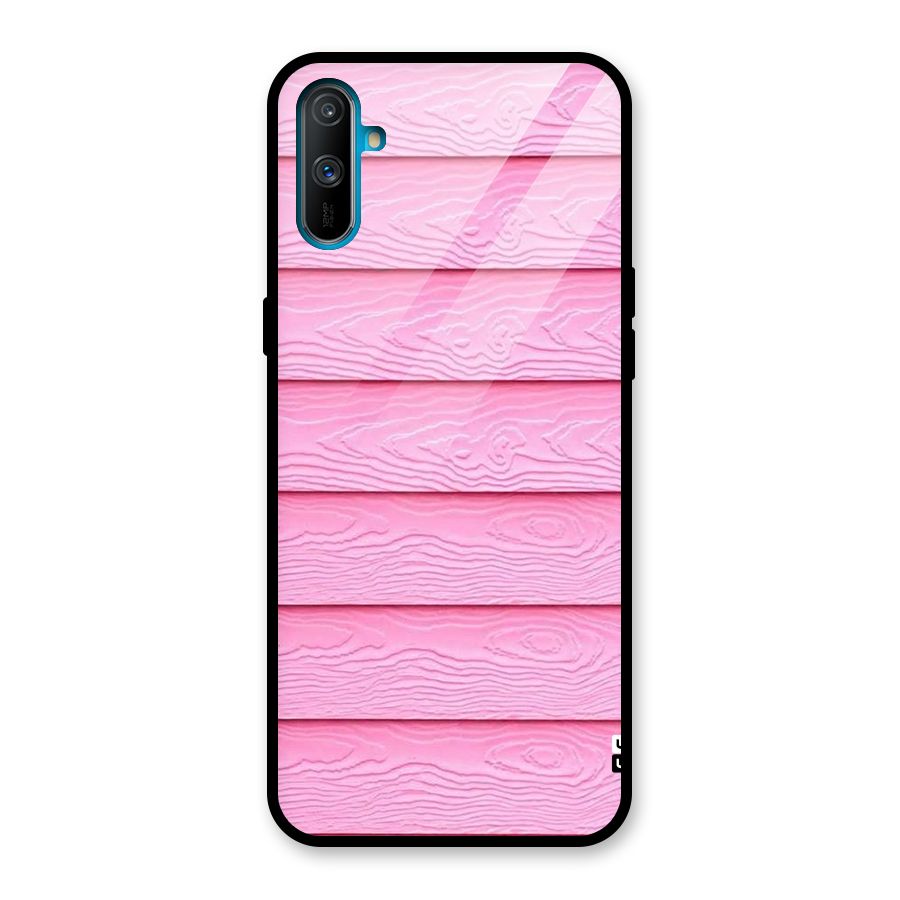 Pink Wood Glass Back Case for Realme C3