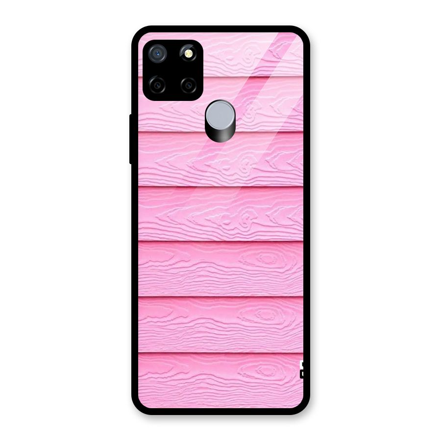 Pink Wood Glass Back Case for Realme Narzo 30A