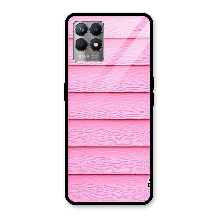Pink Wood Glass Back Case for Realme Narzo 50