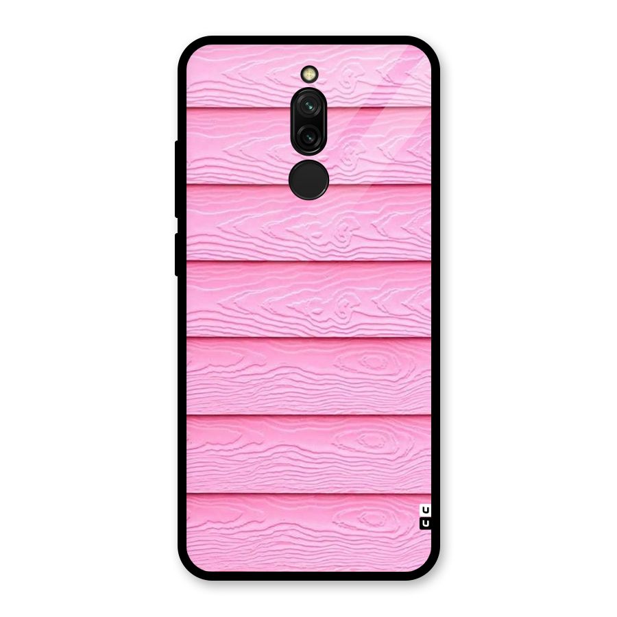 Pink Wood Glass Back Case for Redmi 8