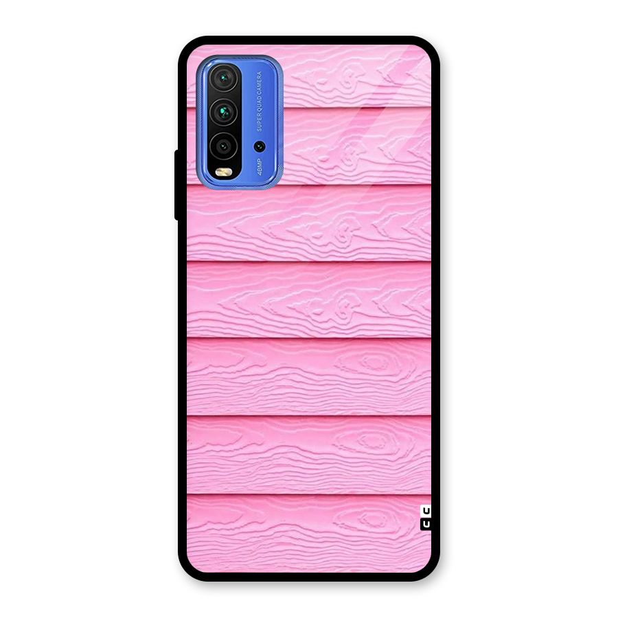 Pink Wood Glass Back Case for Redmi 9 Power