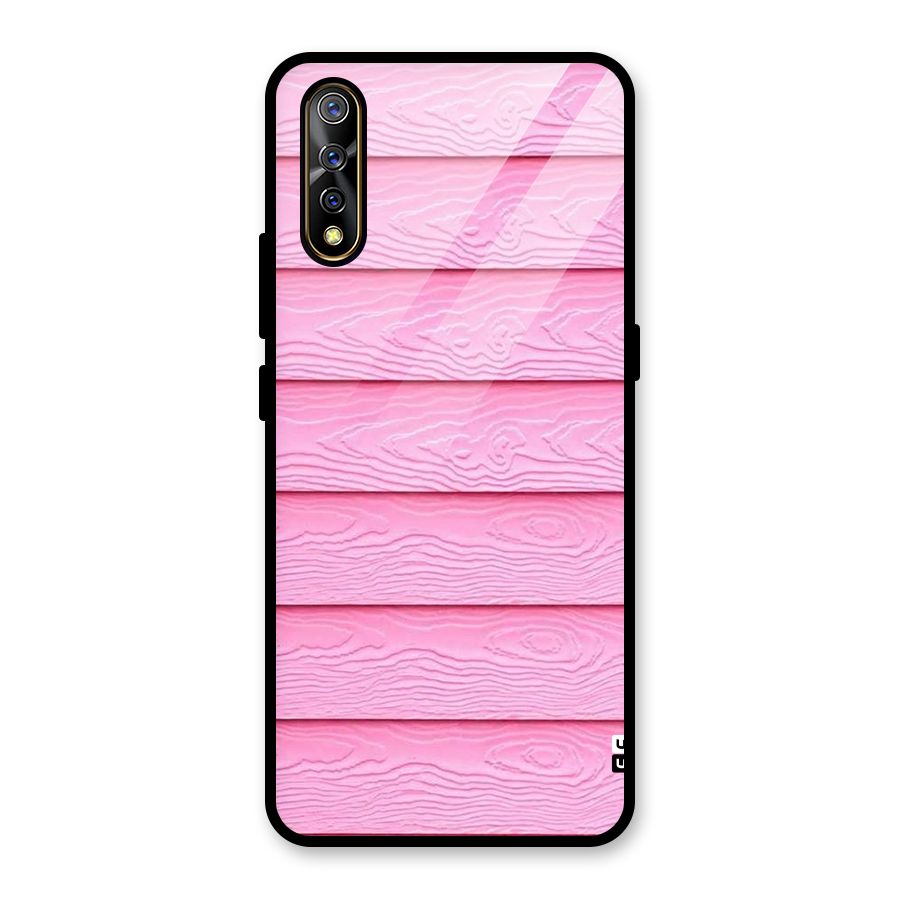 Pink Wood Glass Back Case for Vivo S1
