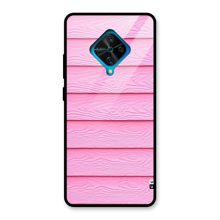 Pink Wood Glass Back Case for Vivo S1 Pro