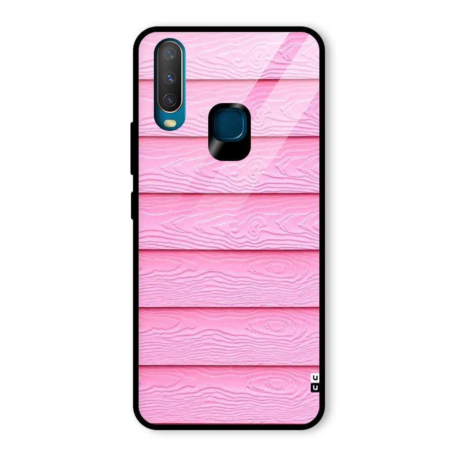 Pink Wood Glass Back Case for Vivo U10