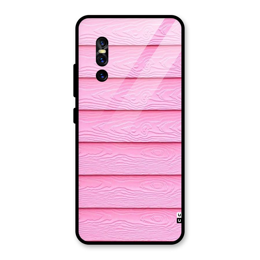 Pink Wood Glass Back Case for Vivo V15 Pro