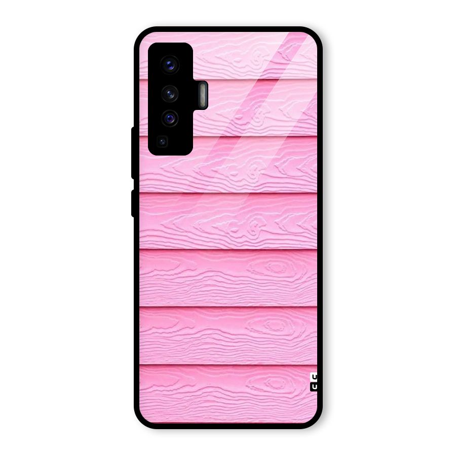 Pink Wood Glass Back Case for Vivo X50