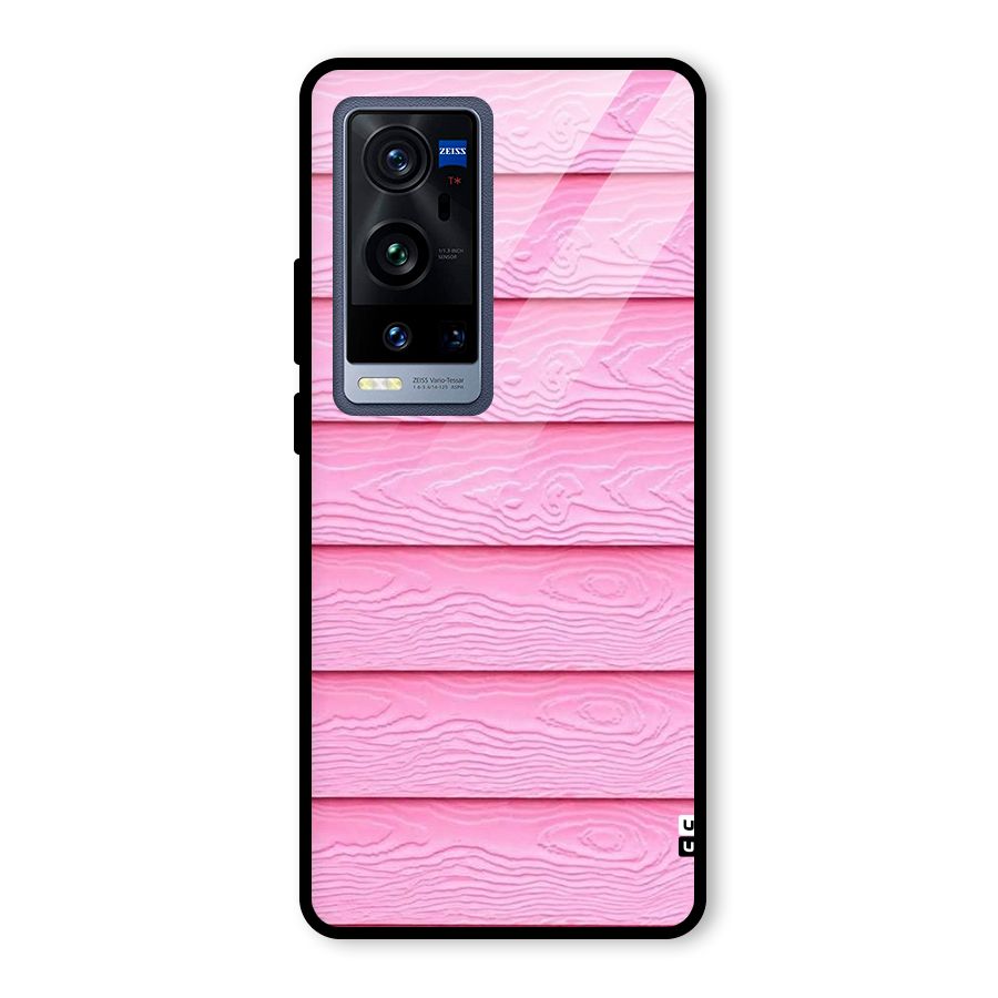 Pink Wood Glass Back Case for Vivo X60 Pro Plus