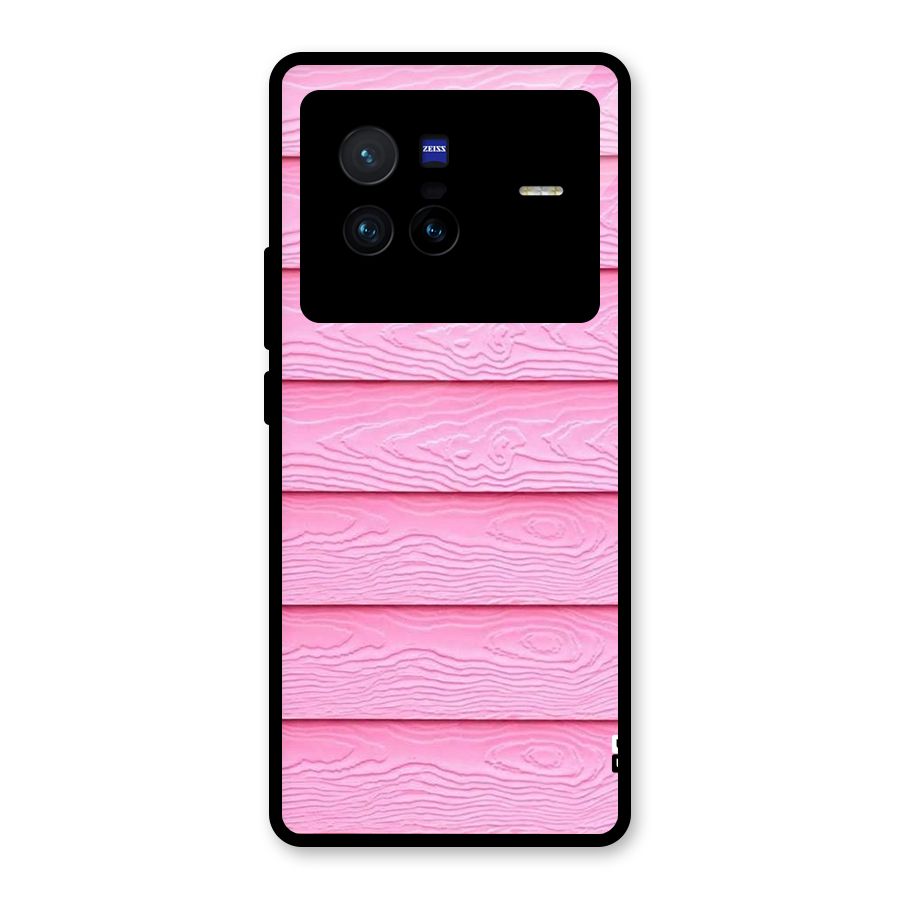 Pink Wood Glass Back Case for Vivo X80