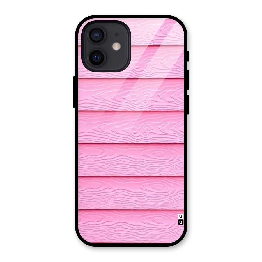 Pink Wood Glass Back Case for iPhone 12