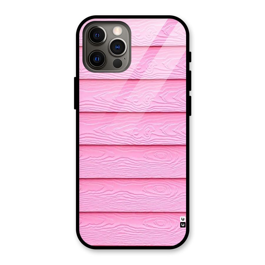 Pink Wood Glass Back Case for iPhone 12 Pro