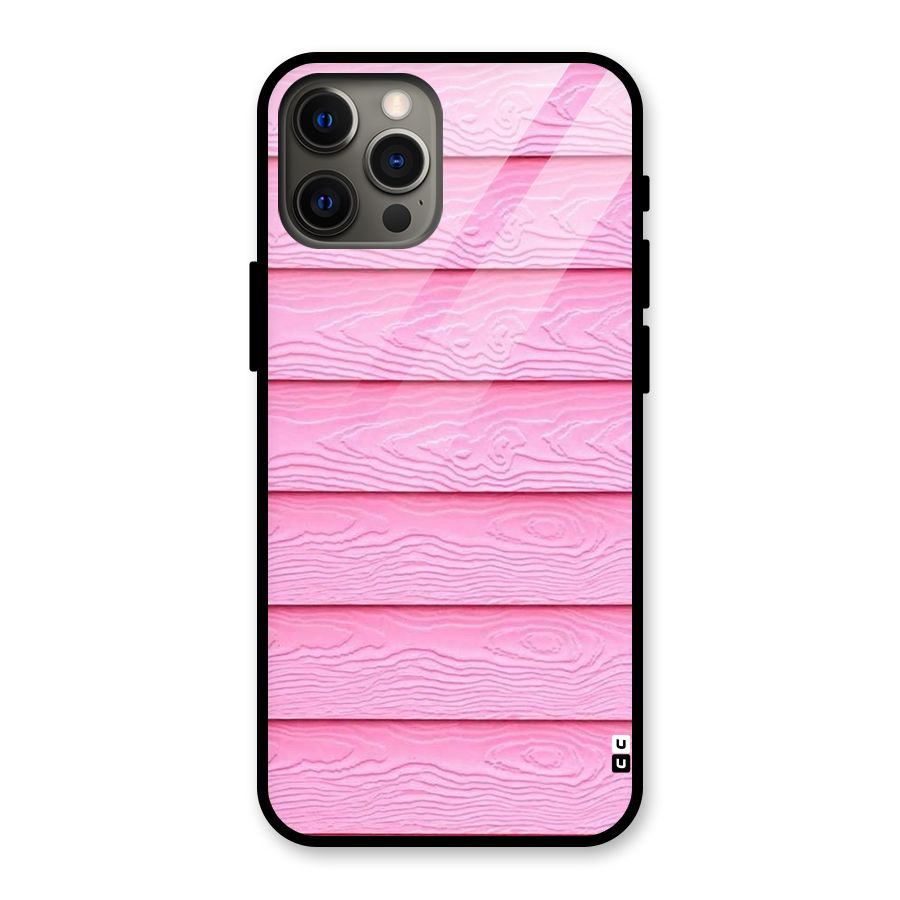 Pink Wood Glass Back Case for iPhone 12 Pro Max