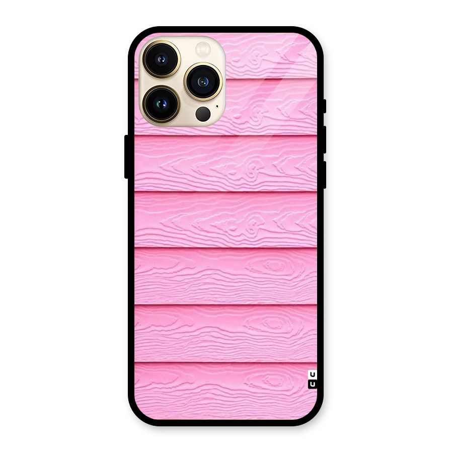 Pink Wood Glass Back Case for iPhone 13 Pro Max