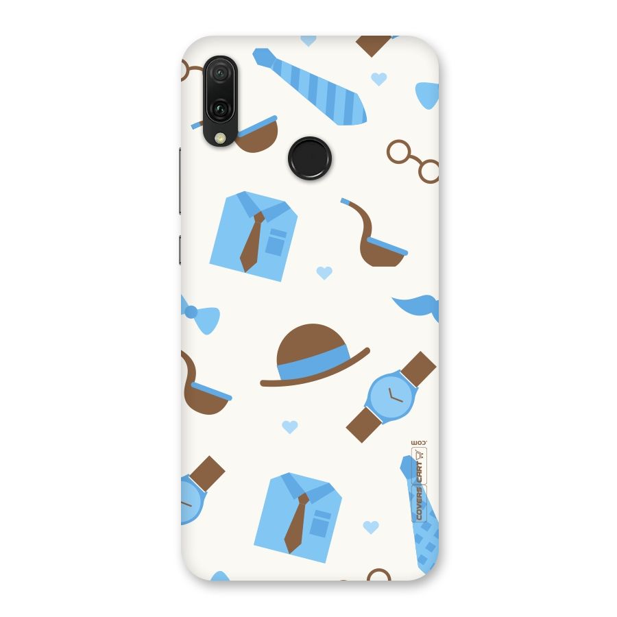 Pipe Hat Watch Pattern Back Case for Huawei Y9 (2019)