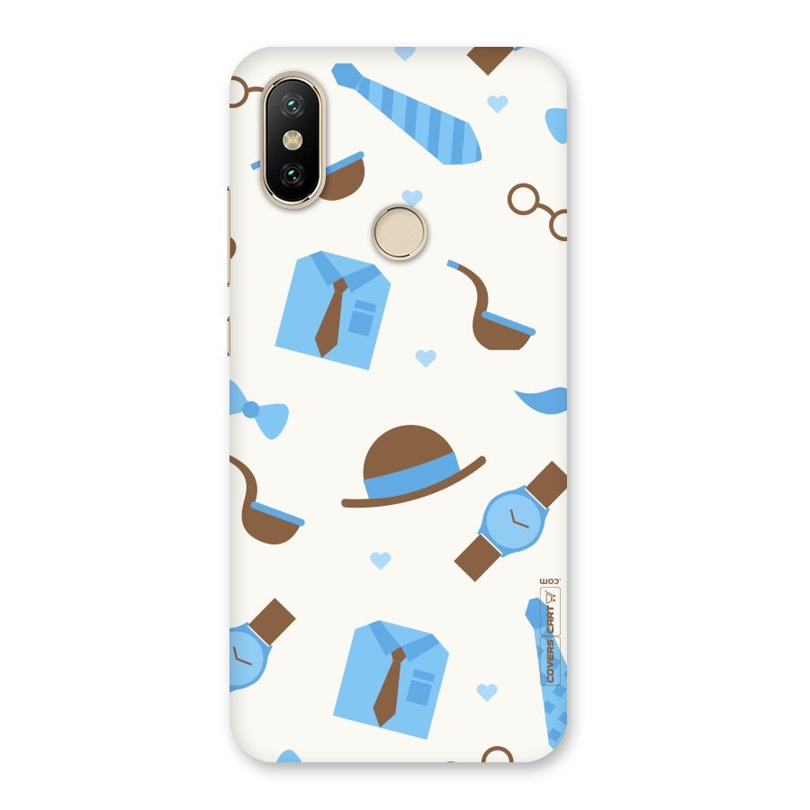 Pipe Hat Watch Pattern Back Case for Mi A2