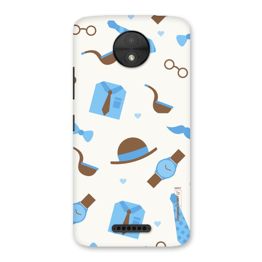 Pipe Hat Watch Pattern Back Case for Moto C