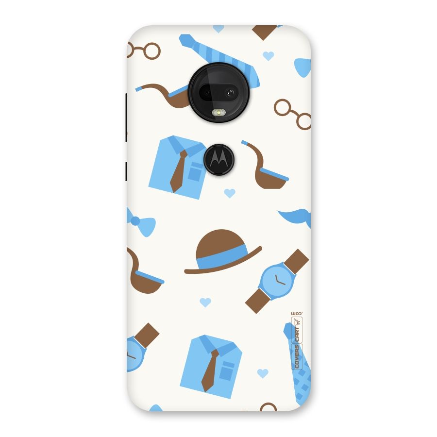 Pipe Hat Watch Pattern Back Case for Moto G7