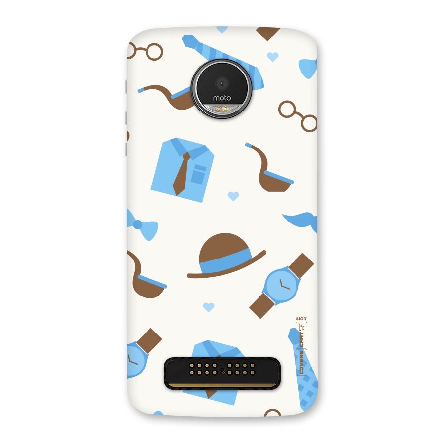 Pipe Hat Watch Pattern Back Case for Moto Z Play