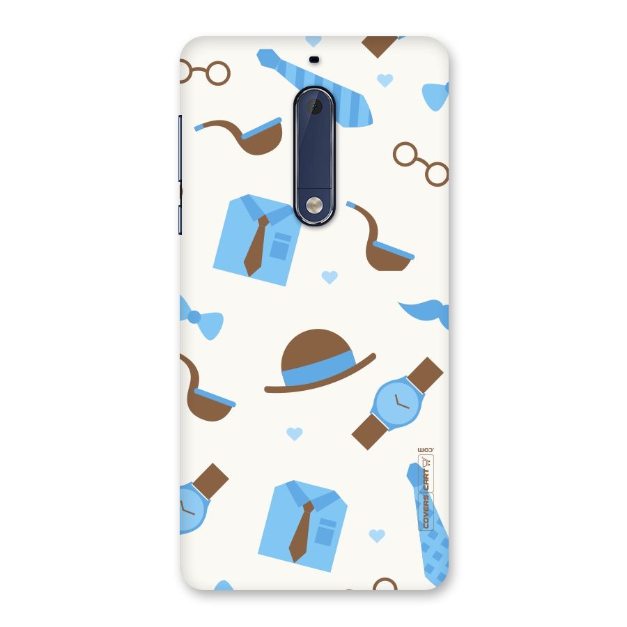 Pipe Hat Watch Pattern Back Case for Nokia 5