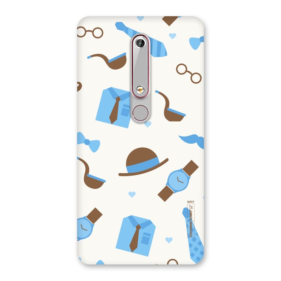 Pipe Hat Watch Pattern Back Case for Nokia 6.1