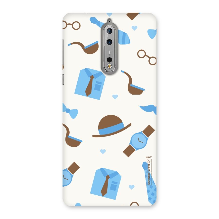 Pipe Hat Watch Pattern Back Case for Nokia 8
