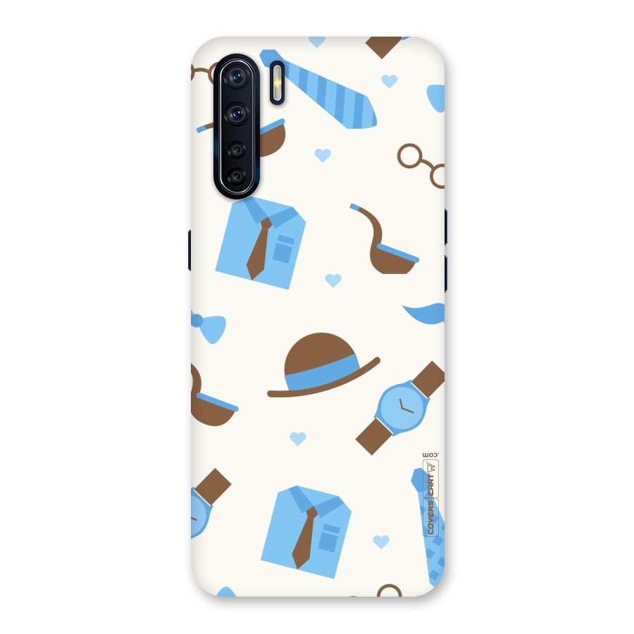 Pipe Hat Watch Pattern Back Case for Oppo F15