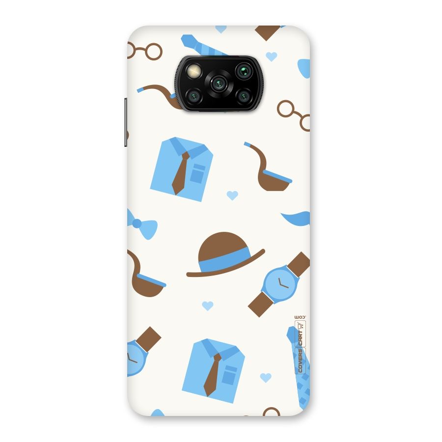 Pipe Hat Watch Pattern Back Case for Poco X3