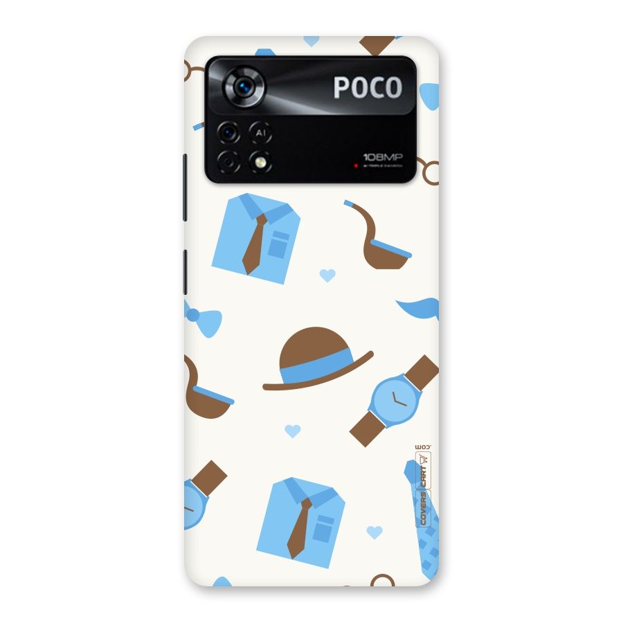 Pipe Hat Watch Pattern Back Case for Poco X4 Pro 5G