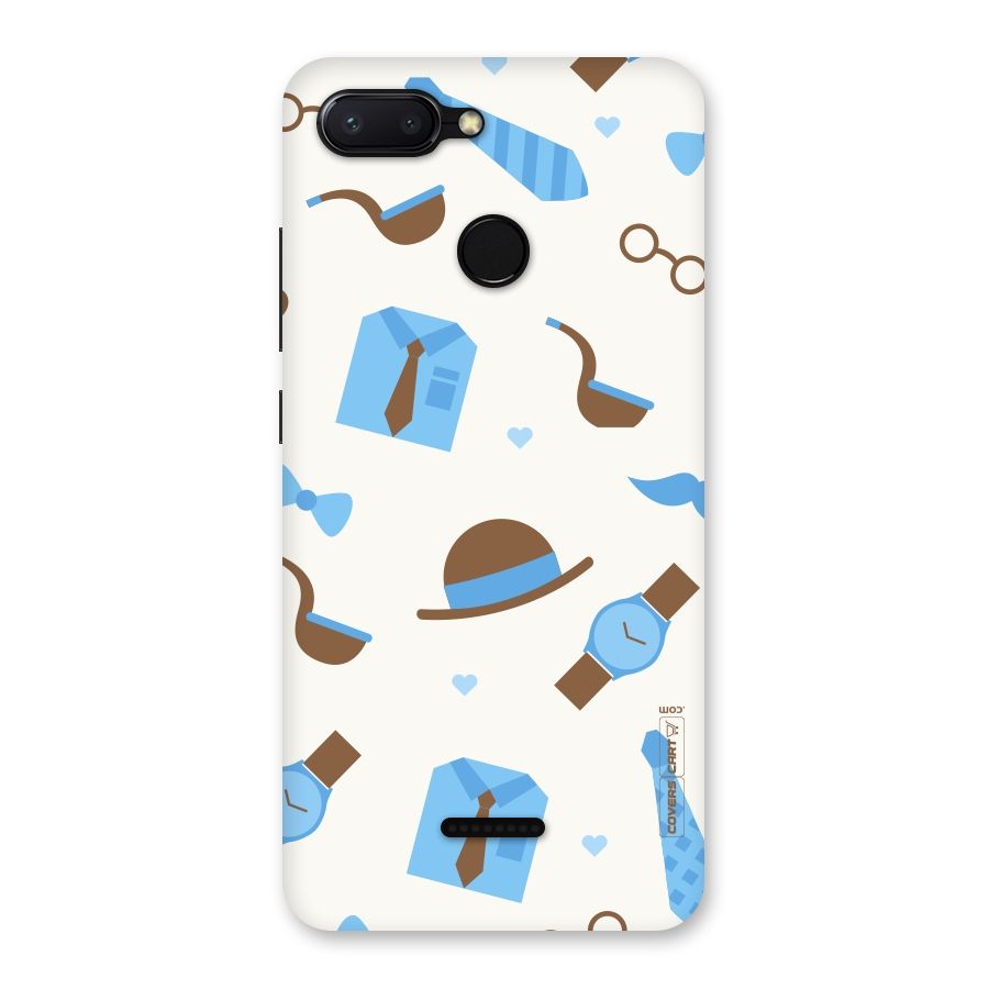 Pipe Hat Watch Pattern Back Case for Redmi 6