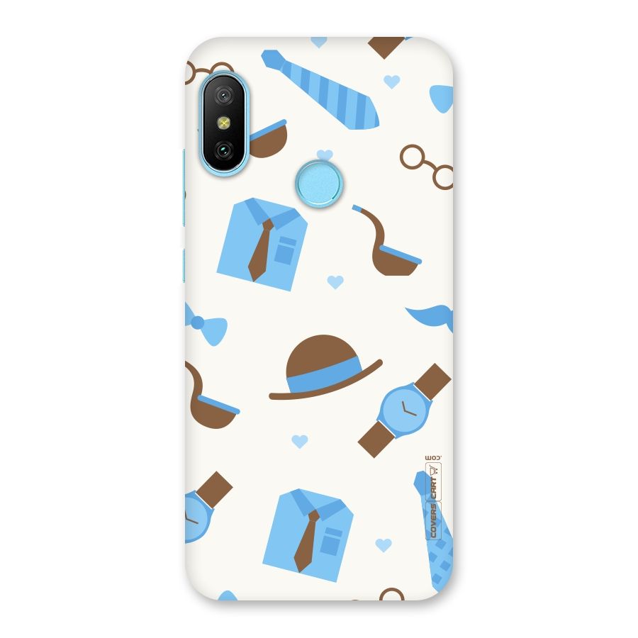 Pipe Hat Watch Pattern Back Case for Redmi 6 Pro