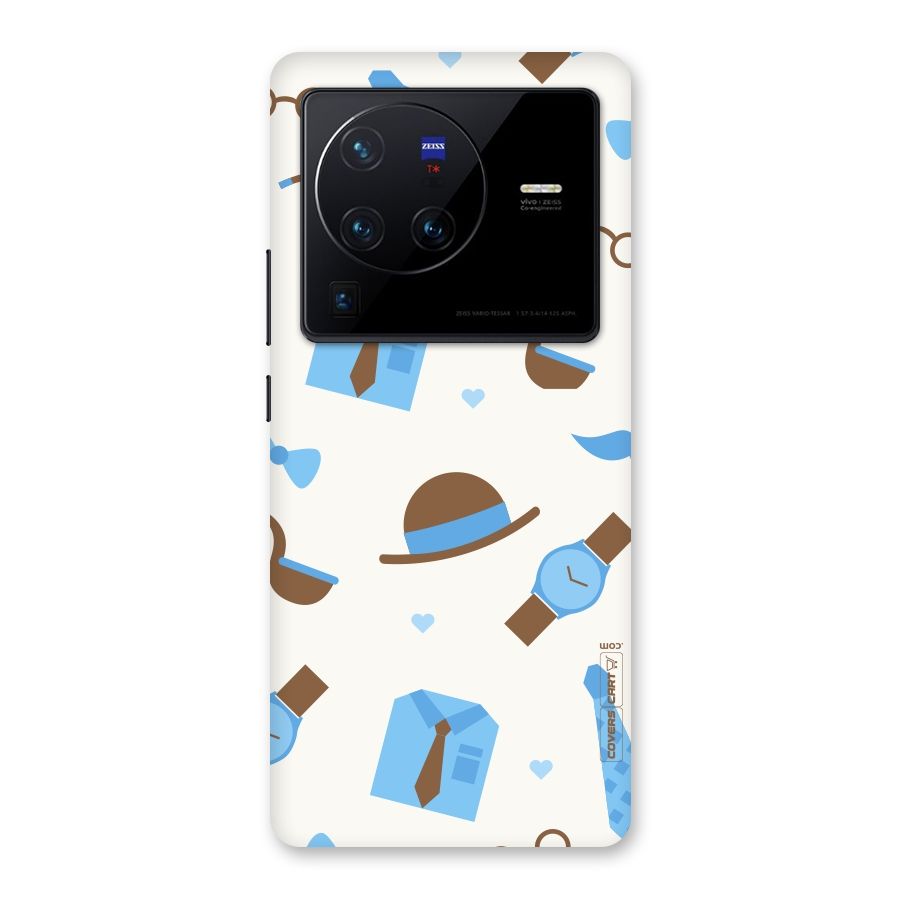 Pipe Hat Watch Pattern Back Case for Vivo X80 Pro