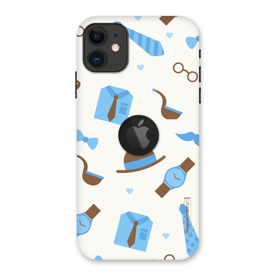 Pipe Hat Watch Pattern Back Case for iPhone 11 Logo Cut