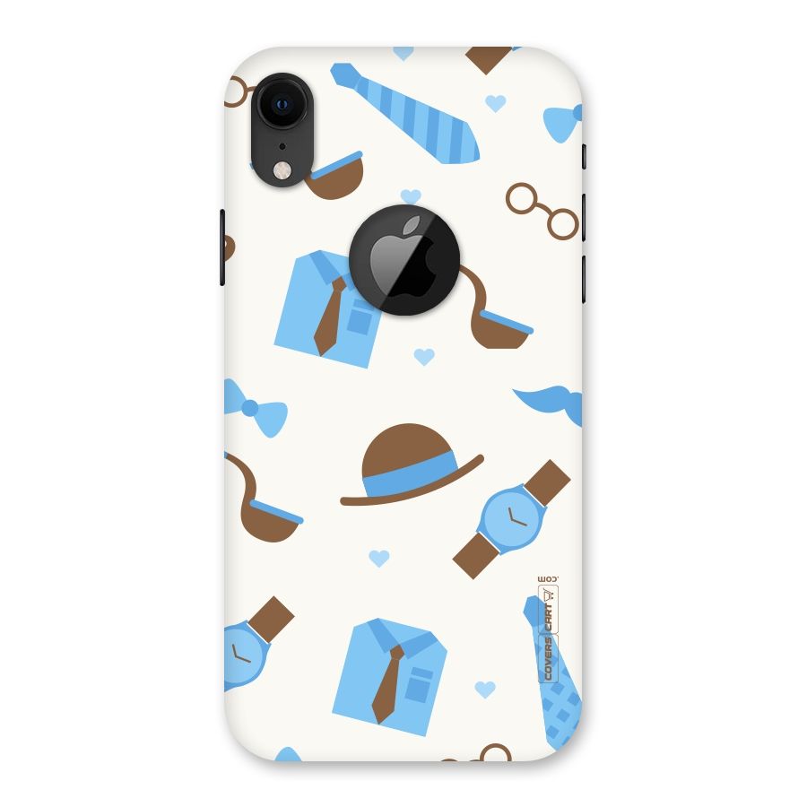 Pipe Hat Watch Pattern Back Case for iPhone XR Logo Cut