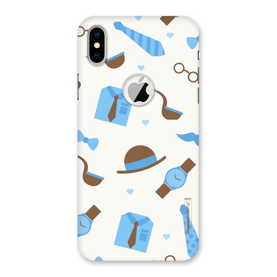 Pipe Hat Watch Pattern Back Case for iPhone X Logo Cut