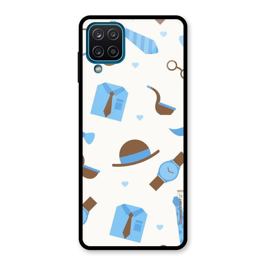 Pipe Hat Watch Pattern Glass Back Case for Galaxy A12