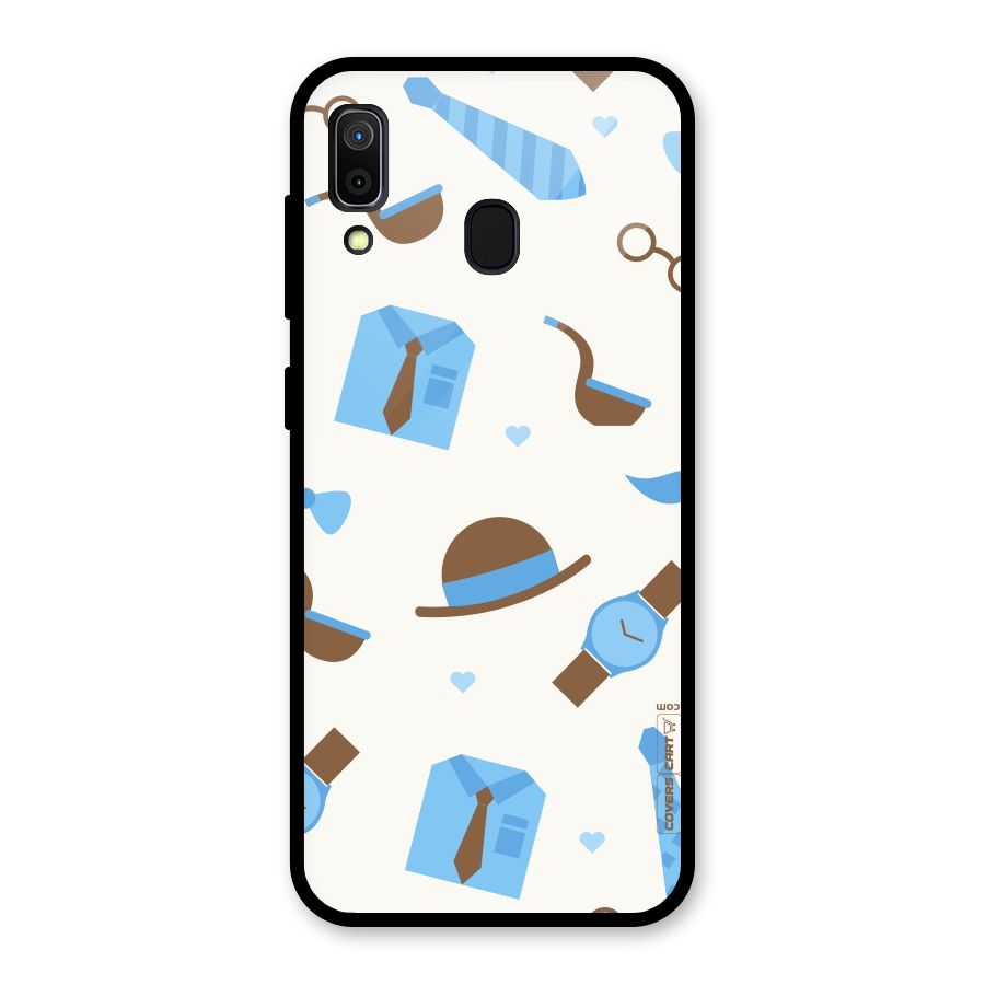 Pipe Hat Watch Pattern Glass Back Case for Galaxy A30
