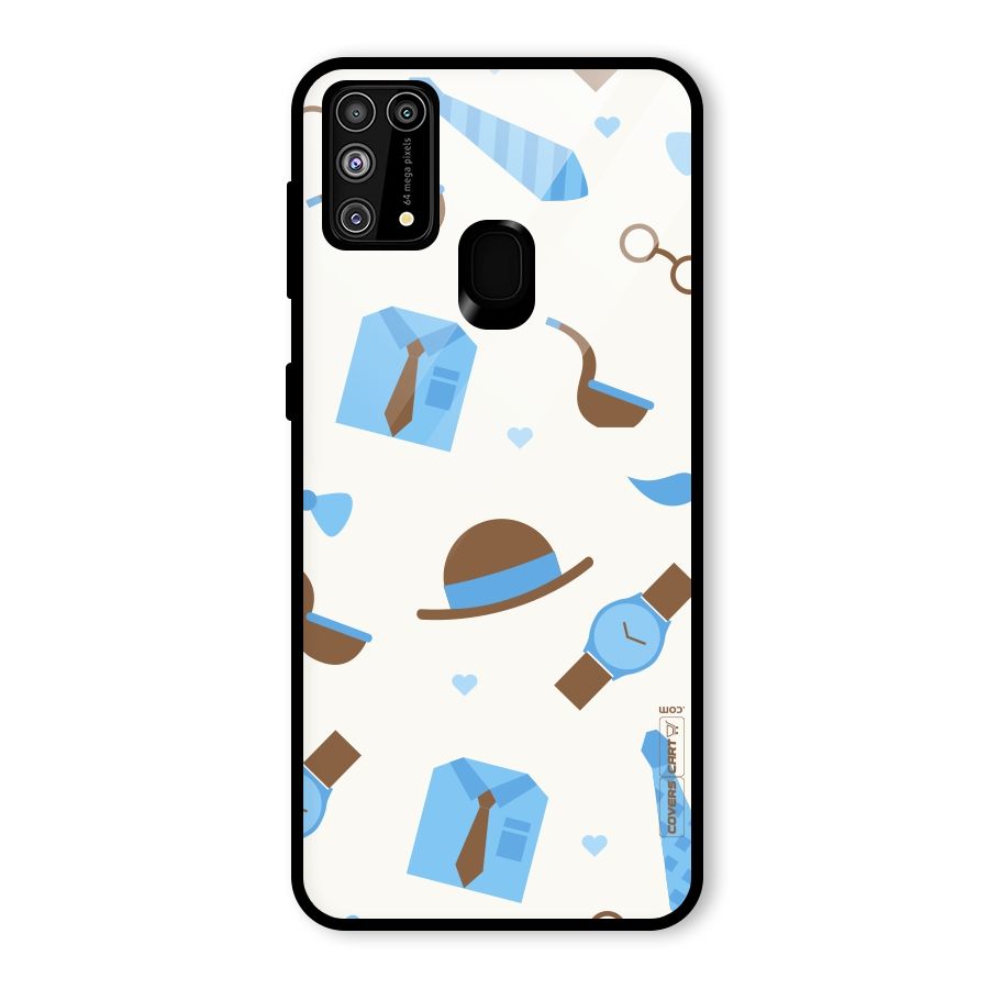 Pipe Hat Watch Pattern Glass Back Case for Galaxy F41