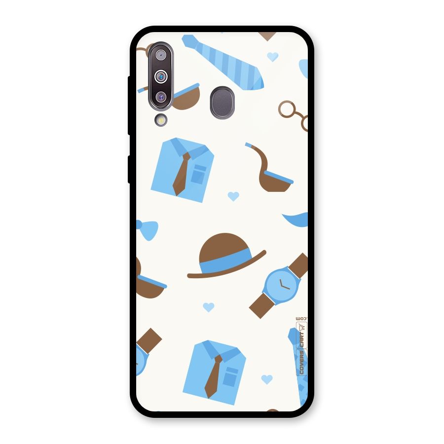Pipe Hat Watch Pattern Glass Back Case for Galaxy M30