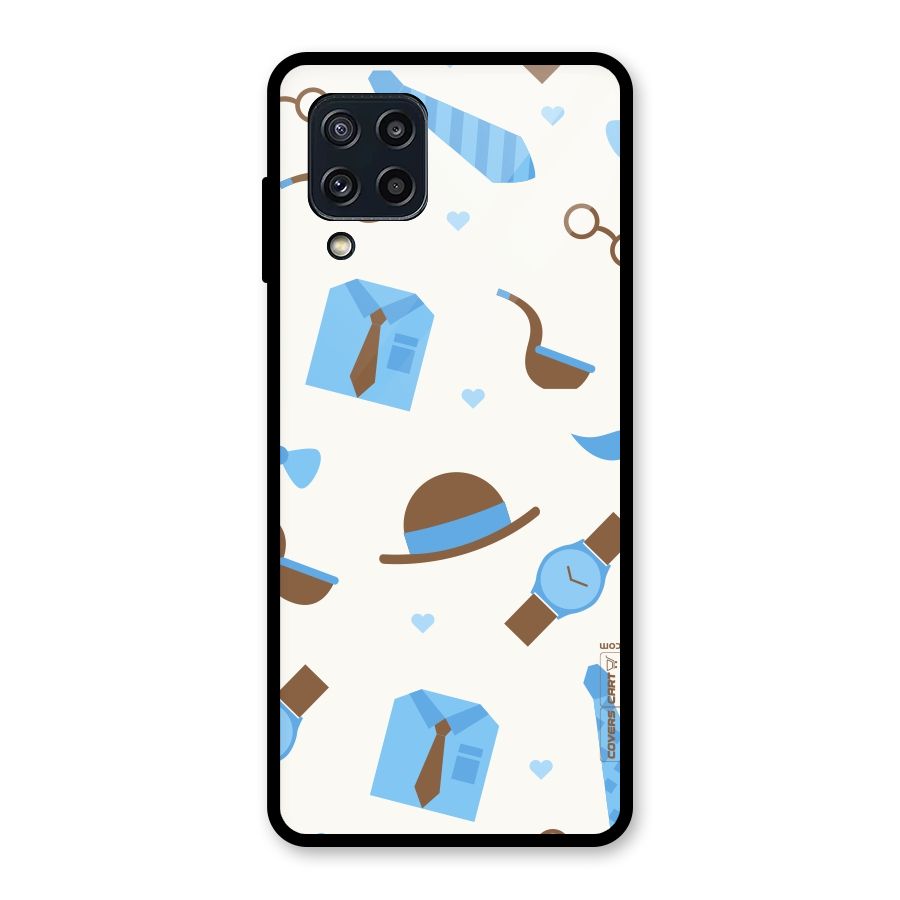 Pipe Hat Watch Pattern Glass Back Case for Galaxy M32