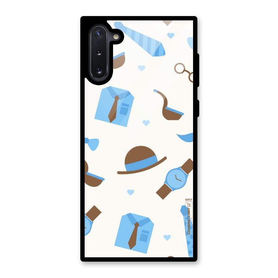 Pipe Hat Watch Pattern Glass Back Case for Galaxy Note 10