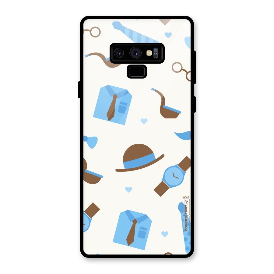 Pipe Hat Watch Pattern Glass Back Case for Galaxy Note 9