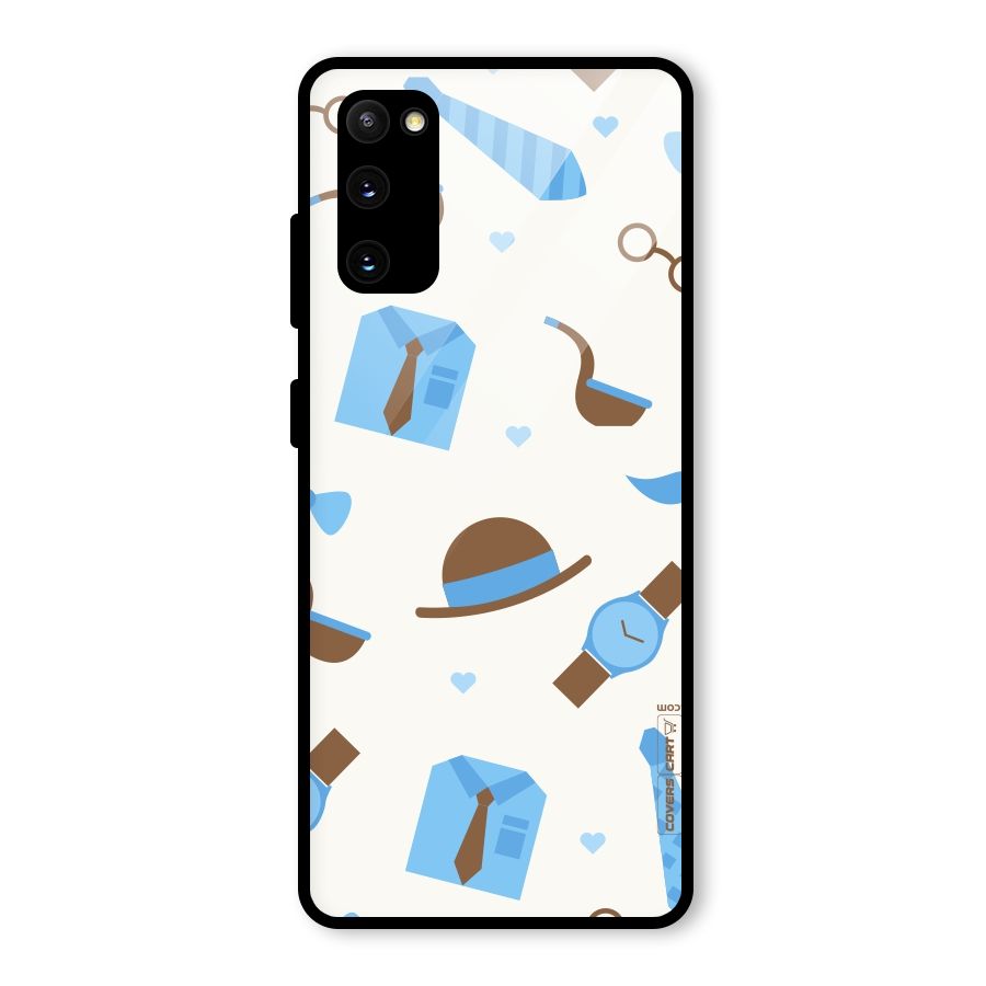 Pipe Hat Watch Pattern Glass Back Case for Galaxy S20 FE 5G