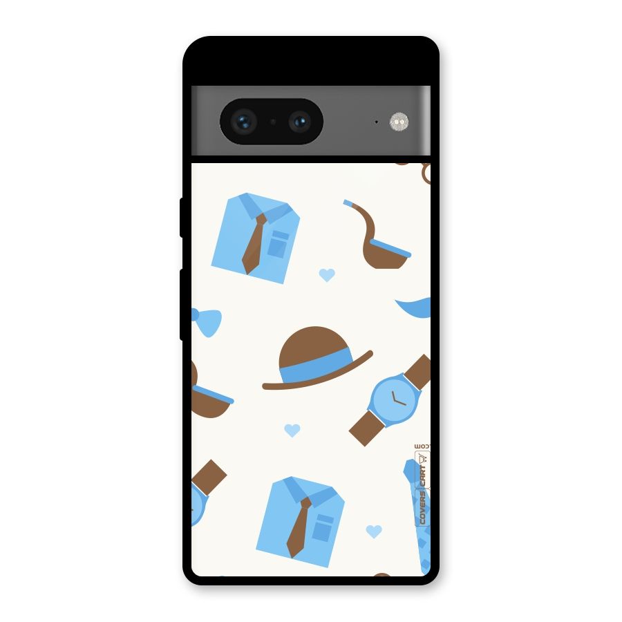Pipe Hat Watch Pattern Glass Back Case for Google Pixel 7