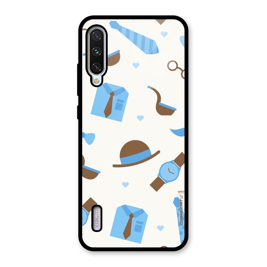 Pipe Hat Watch Pattern Glass Back Case for Mi A3