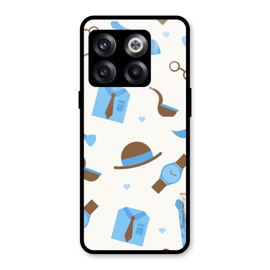 Pipe Hat Watch Pattern Glass Back Case for OnePlus 10T