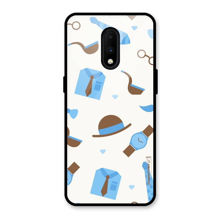 Pipe Hat Watch Pattern Glass Back Case for OnePlus 7