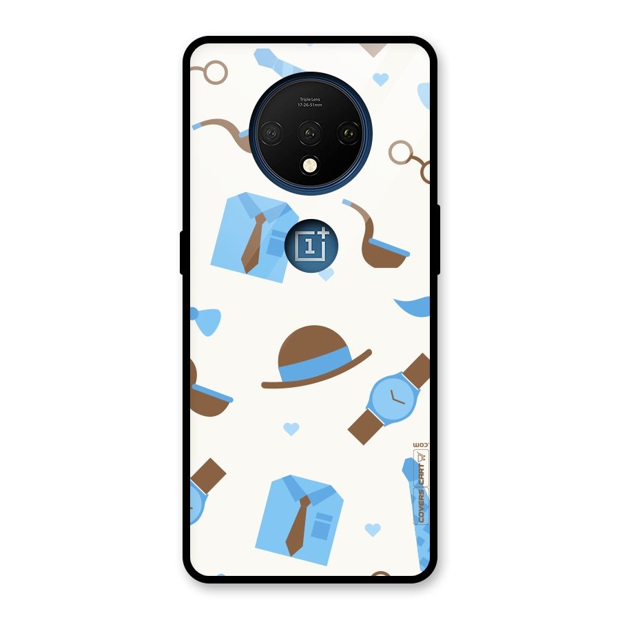 Pipe Hat Watch Pattern Glass Back Case for OnePlus 7T