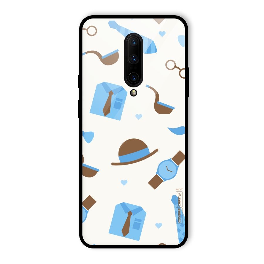 Pipe Hat Watch Pattern Glass Back Case for OnePlus 7 Pro