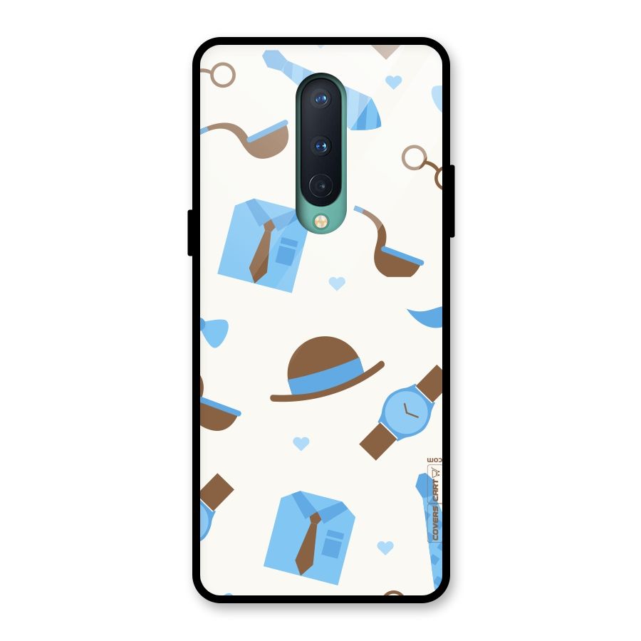 Pipe Hat Watch Pattern Glass Back Case for OnePlus 8