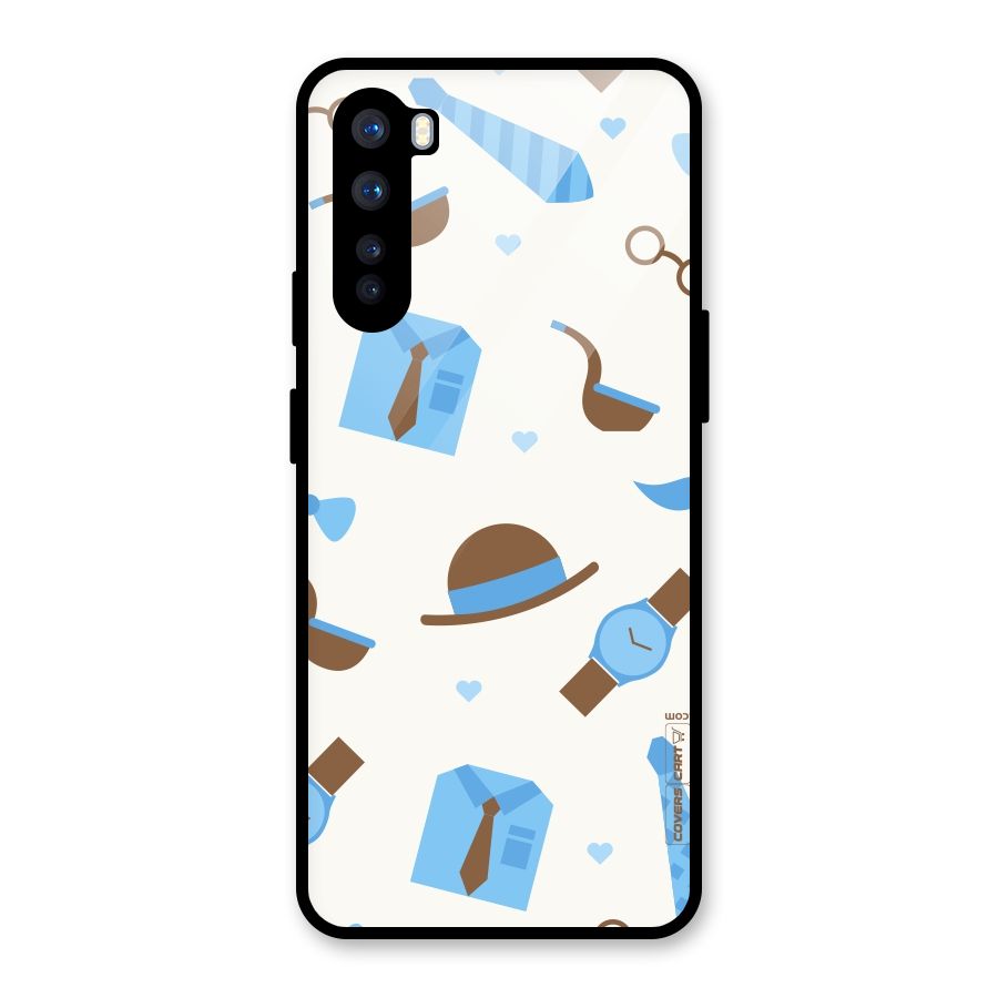 Pipe Hat Watch Pattern Glass Back Case for OnePlus Nord